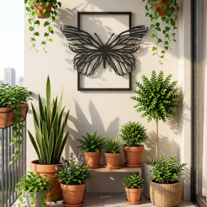 Add a bold statement of elegance and modern artistry to your walls with the Framed Butterfly CNC Metal Wall Art. This striking piece showcases a beautifully abstract butterfly design, seamlessly integrated into a sleek square frame for a clean, contemporary look. The layered metal wings create a stunning play of light and shadow, giving the artwork a dynamic, three-dimensional appearance. Symbolizing freedom, transformation, and creativity, this butterfly wall décor instantly elevates the ambiance of any space. Crafted with precision CNC laser cutting technology, the design features smooth curves and intricate detailing. Made from premium-quality metal and finished with a durable matte black powder coating, it offers excellent strength, rust resistance, and long-lasting beauty. Perfect for modern homes, cafés, boutique restaurants, offices, and creative interiors, this wall art blends effortlessly with minimalist, industrial, and luxury décor styles.