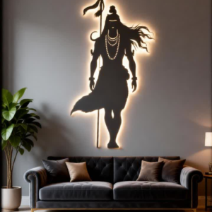 Lord Shiva LED CNC Metal Wall Art