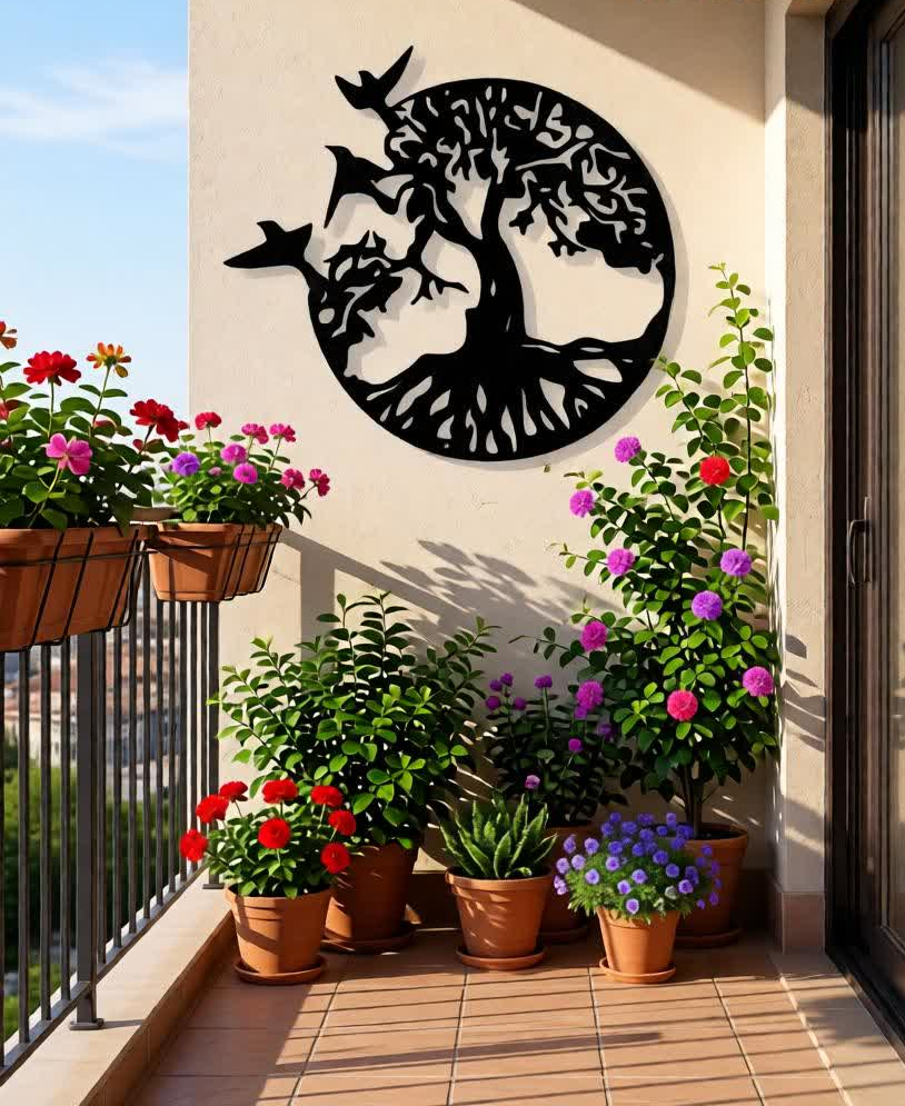 Enhance your wall décor with this elegant Tree of Life CNC Metal Wall Art, a timeless symbol of growth, strength, balance, and connection to nature. The circular design combined with flowing branches and flying birds creates a calm yet powerful artistic statement, perfect for modern and minimalist interiors. Precision-crafted using advanced CNC laser cutting technology, this wall art features smooth edges and intricate detailing. Finished in classic black, it blends effortlessly with any décor style while adding depth and sophistication to your space. Ideal for living rooms, bedrooms, offices, meditation areas, and entryways, this artwork brings harmony and artistic charm to your walls.