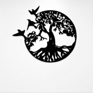 Enhance your wall décor with this elegant Tree of Life CNC Metal Wall Art, a timeless symbol of growth, strength, balance, and connection to nature. The circular design combined with flowing branches and flying birds creates a calm yet powerful artistic statement, perfect for modern and minimalist interiors. Precision-crafted using advanced CNC laser cutting technology, this wall art features smooth edges and intricate detailing. Finished in classic black, it blends effortlessly with any décor style while adding depth and sophistication to your space. Ideal for living rooms, bedrooms, offices, meditation areas, and entryways, this artwork brings harmony and artistic charm to your walls.