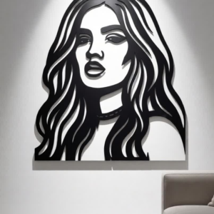 Make a bold artistic statement with the Elegant Woman Portrait CNC Metal Wall Art. This striking design features a modern, minimalist female face with flowing hair, capturing confidence, beauty, and timeless elegance in a powerful silhouette. The clean lines and expressive detailing create a dramatic visual impact, making this artwork a perfect centerpiece for contemporary interiors. Its artistic balance of strength and grace adds sophistication to any space, whether residential or commercial. Crafted using advanced CNC laser cutting technology, every contour is precisely cut for a smooth, refined finish. Made from high-quality steel and coated with a durable matte black powder finish, this wall art ensures long-lasting beauty with minimal maintenance. Ideal for those who appreciate modern art, fashion-inspired décor, and statement wall pieces.