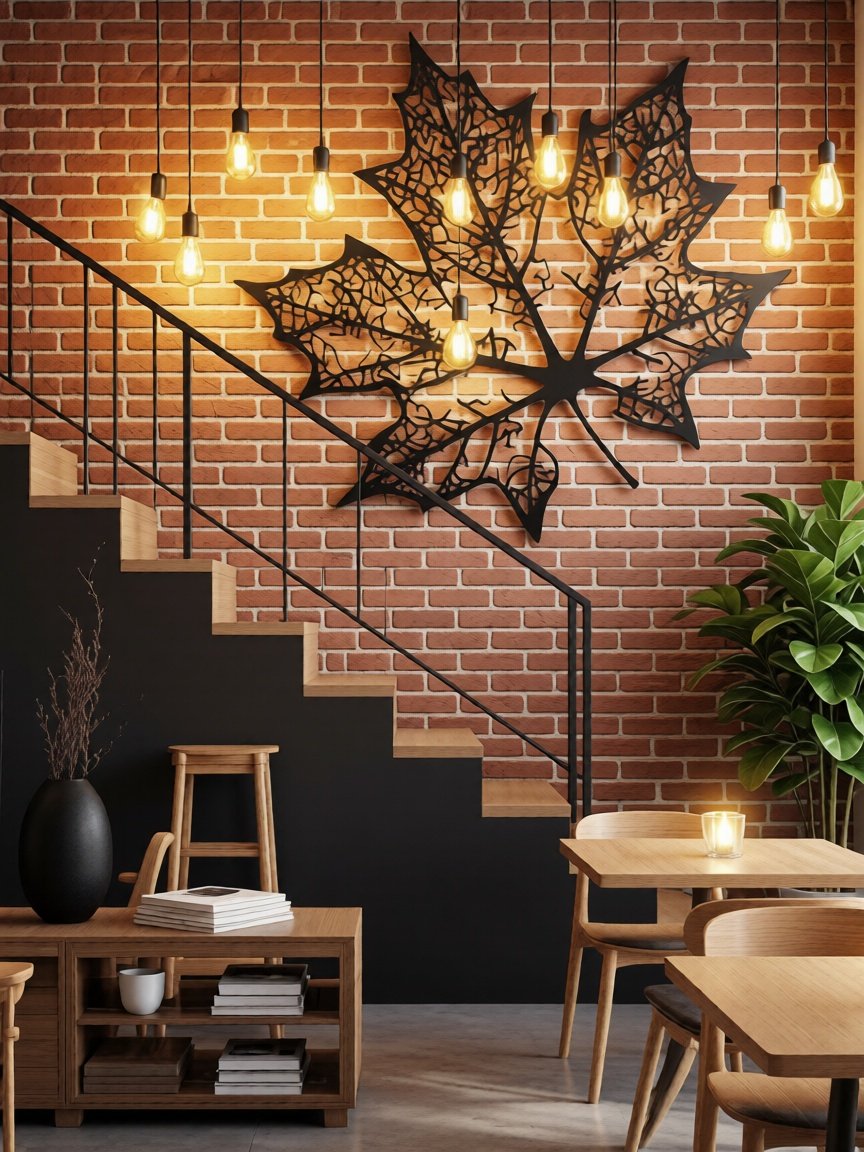 Add a warm, nature-inspired touch to your interiors with this Elegant Maple Leaf CNC BACKLIGHT WALL ART .Inspired by the beauty of nature, the intricate leaf vein detailing creates a stunning play of light and shadow, making it a perfect statement piece for modern, rustic, and contemporary spaces. Precision laser-cut from high-quality metal, this artwork delivers sharp detailing and a refined finish. Its minimalist black design blends effortlessly with wooden textures, neutral walls, and modern décor themes, enhancing stairways, living rooms, hallways, and feature walls.