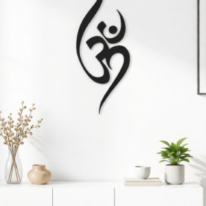 Stylish Om Symbol CNC Laser Cut Metal Wall Art – Modern Spiritual Om Wall Decor, Minimalist Hindu Religious Wall Hanging for Living Room, Meditation Room & Home Interior Decoration