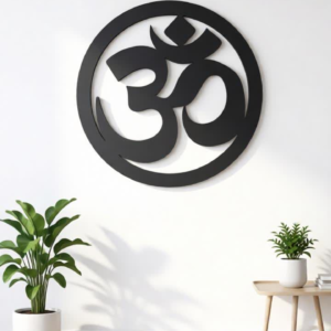 Bring peace and spiritual harmony into your space with this Om Symbol CNC Laser Cut Metal Wall Art. Featuring a bold Om design within a modern round frame, this decorative wall piece symbolizes positivity, balance, and divine energy. Crafted with precision CNC laser cutting, it offers clean lines and a sleek premium finish that complements contemporary and traditional interiors. Perfect for living rooms, meditation spaces, yoga studios, and pooja rooms, this durable metal wall hanging is easy to install and adds a meaningful spiritual touch to any home décor.